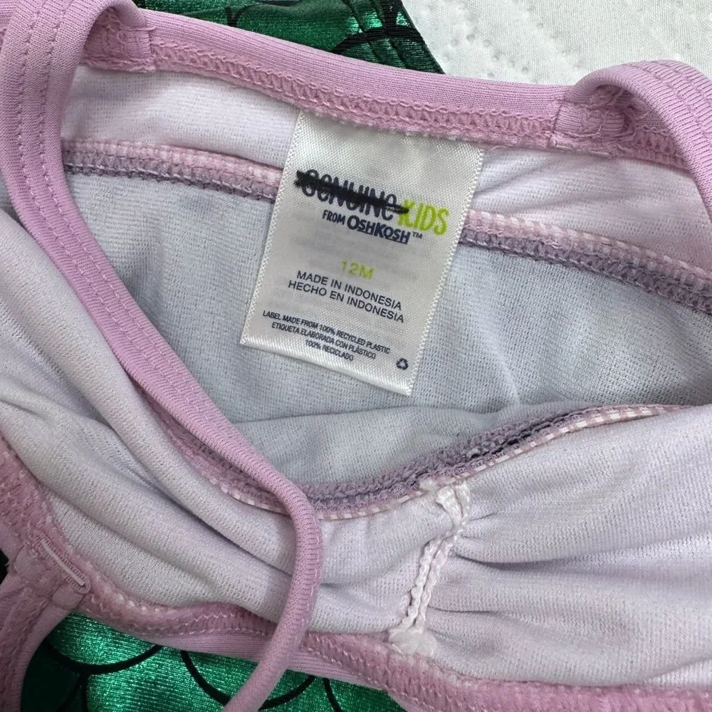 Kids Mermaid Swimsuit in Green and Purple